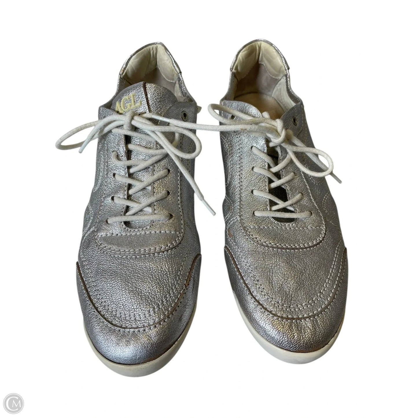 Shoes Sneakers By Agl In Silver, Size: 9.5