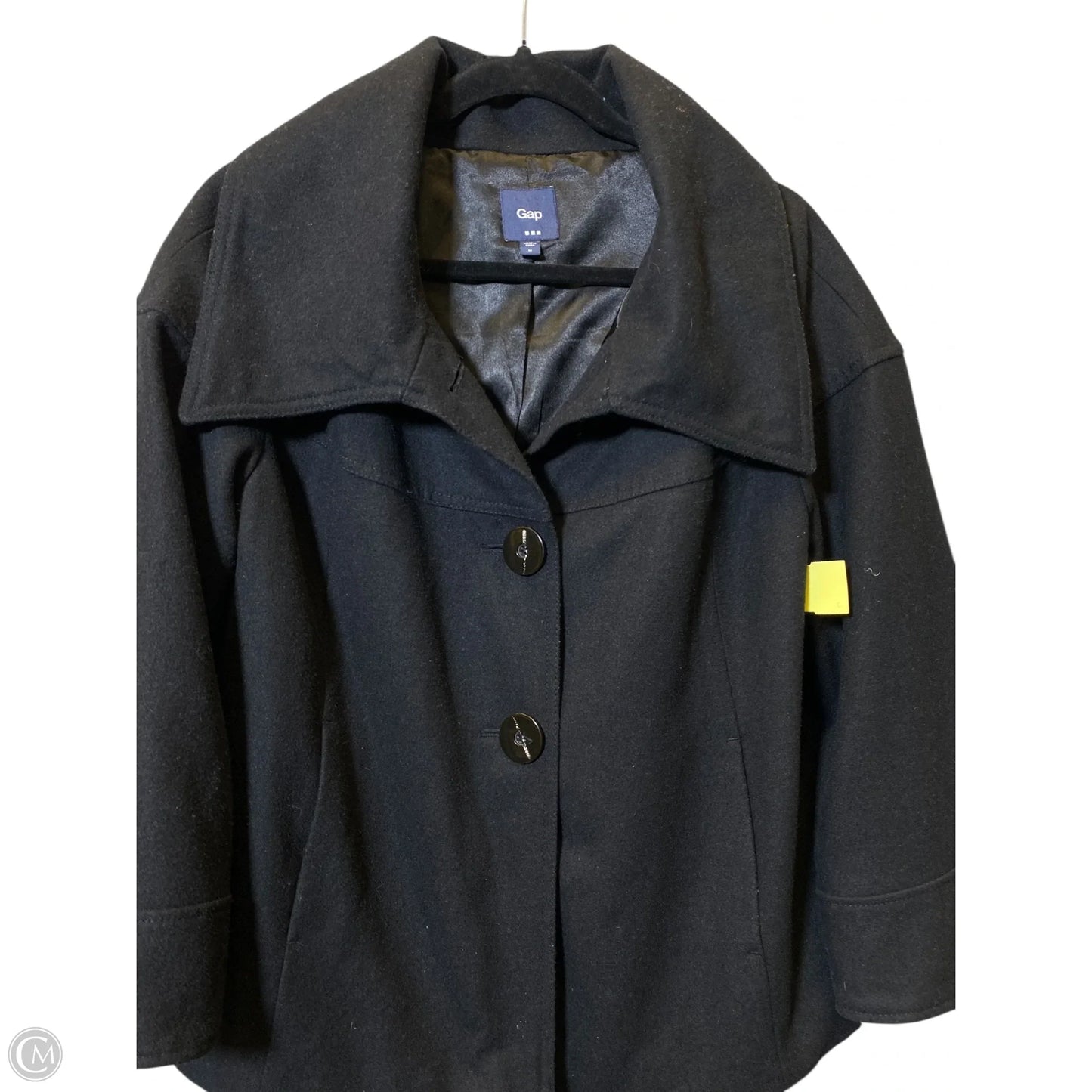 Coat Wool By Gap In Black, Size: M
