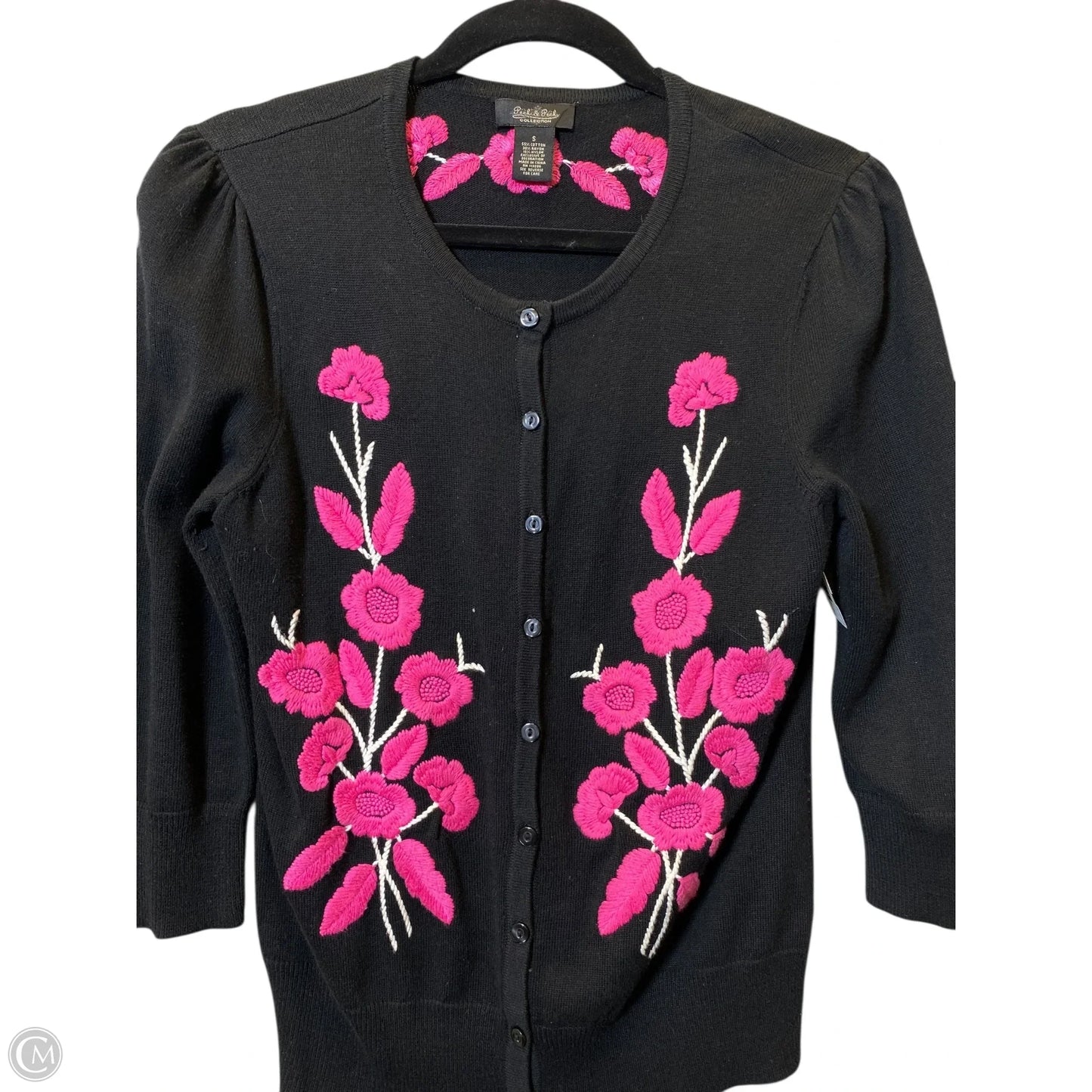 Sweater Cardigan By Peck And Peck In Black, Size: S