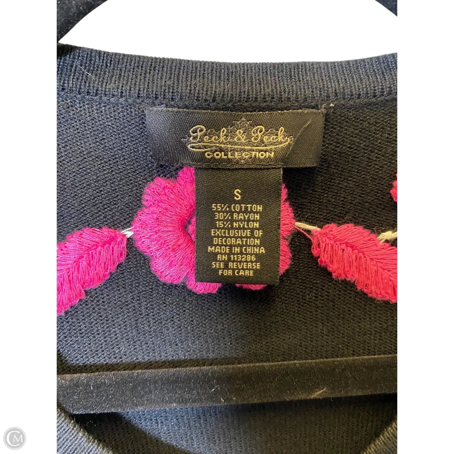 Sweater Cardigan By Peck And Peck In Black, Size: S