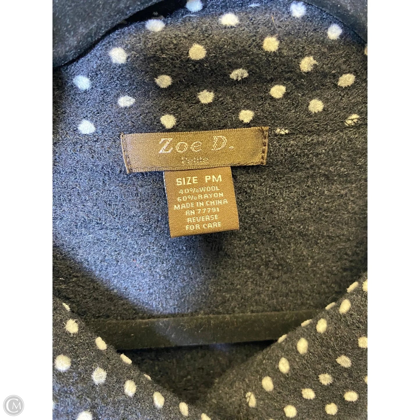 Jacket Fleece By Clothes Mentor In Polkadot Pattern, Size: M