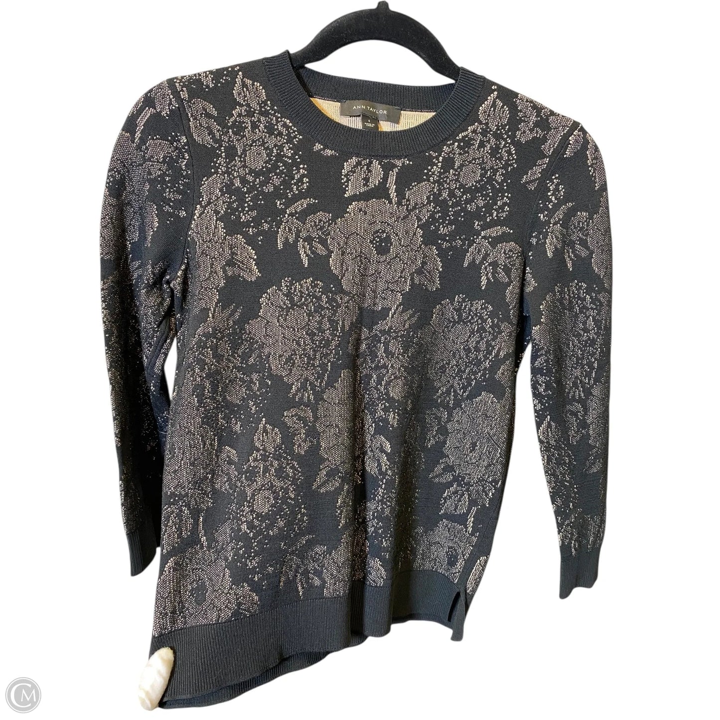 Sweater By Ann Taylor In Black & Cream, Size: S