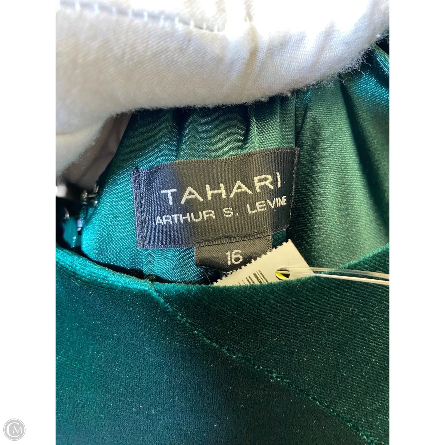 Dress Party Long By Tahari In Green, Size: 16