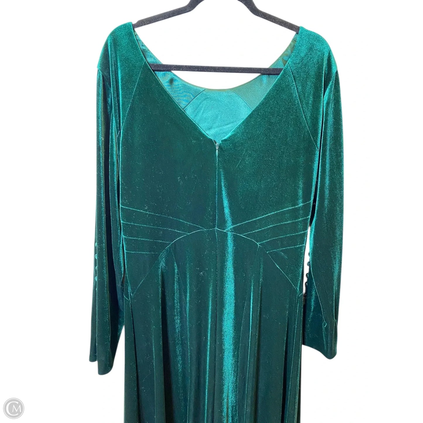 Dress Party Long By Tahari In Green, Size: 16