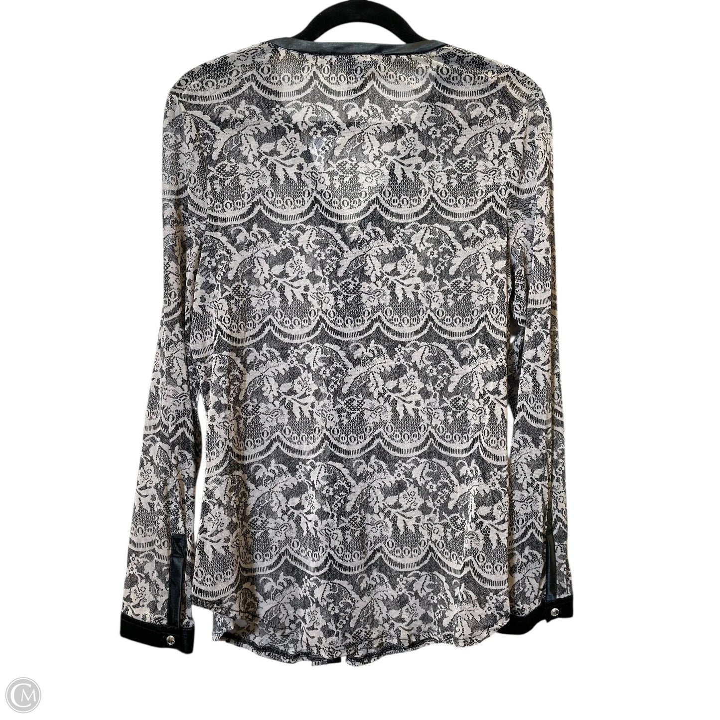 Blouse Long Sleeve By Inc In Black & Grey, Size: L
