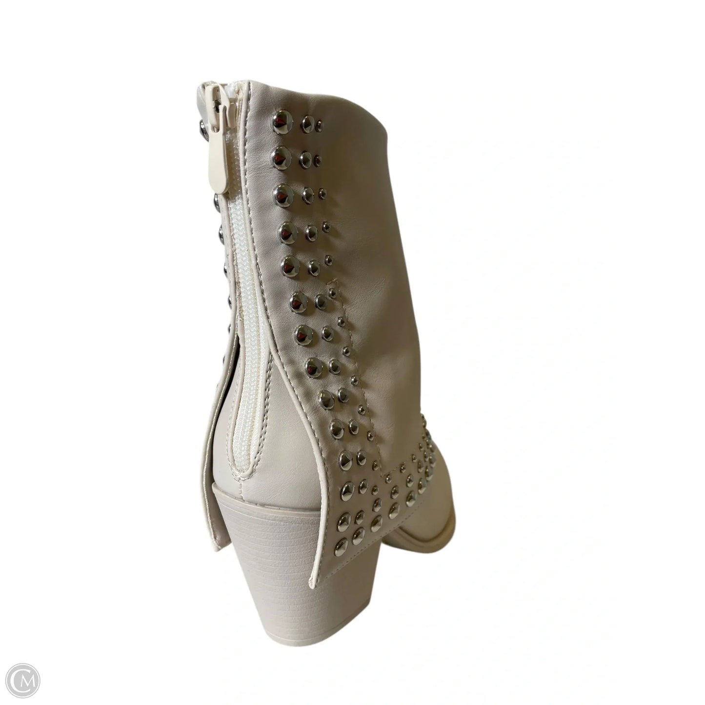 Boots Mid-calf Heels By Wild Diva In Cream, Size: 6.5