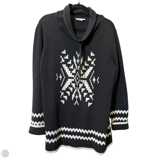 Sweatshirt Collar By Clothes Mentor In Black & White, Size: Xl