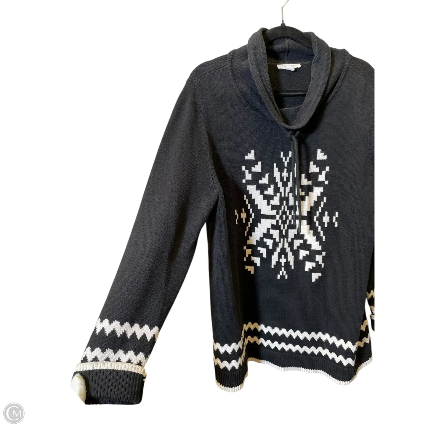 Sweatshirt Collar By Clothes Mentor In Black & White, Size: Xl