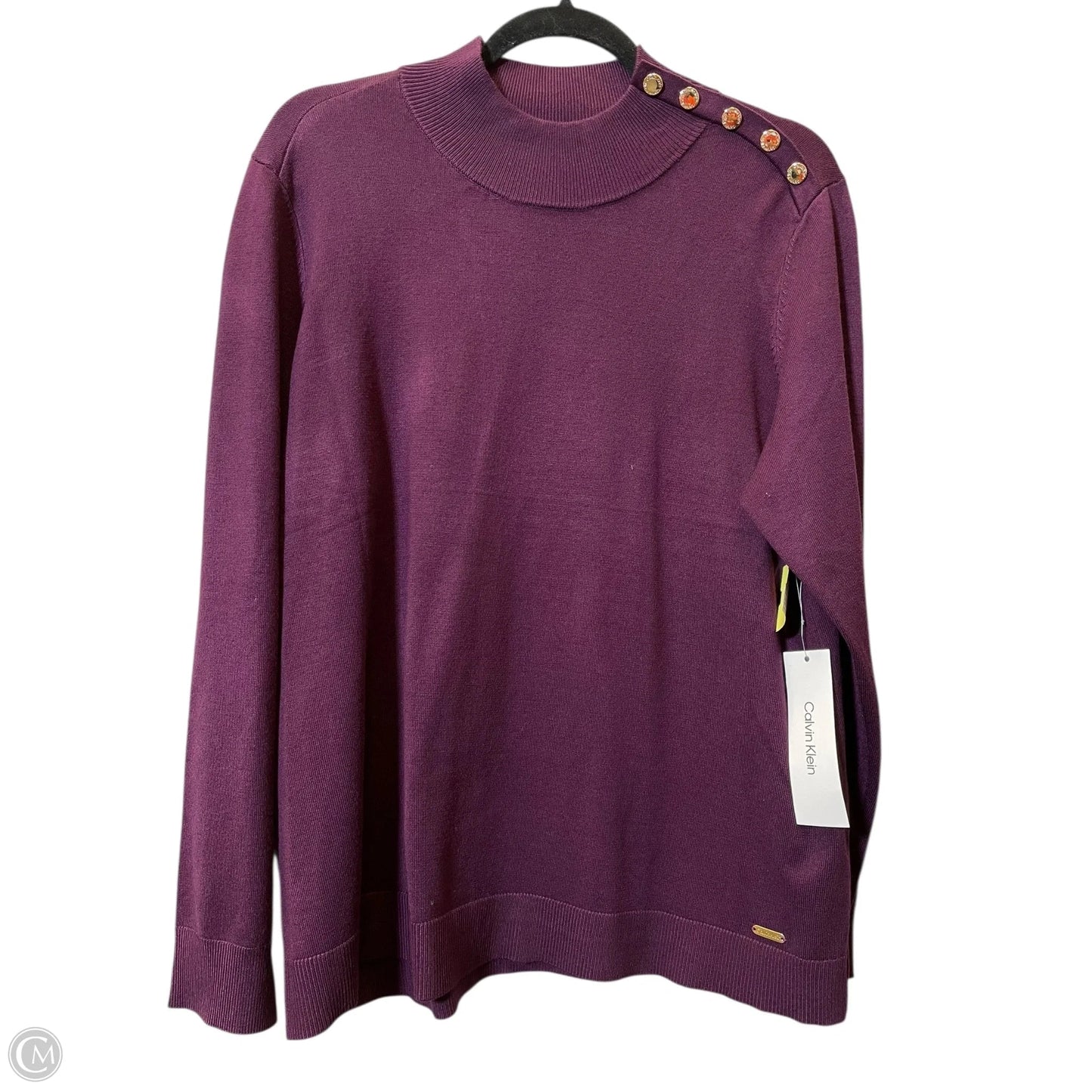 Sweater By Calvin Klein In Purple, Size: Xl