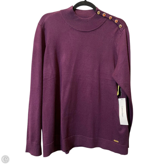 Sweater By Calvin Klein In Purple, Size: Xl