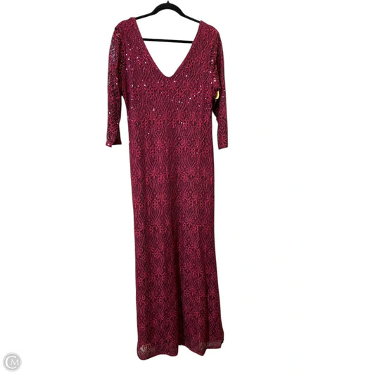 Dress Party Long By Clothes Mentor In Maroon, Size: 16