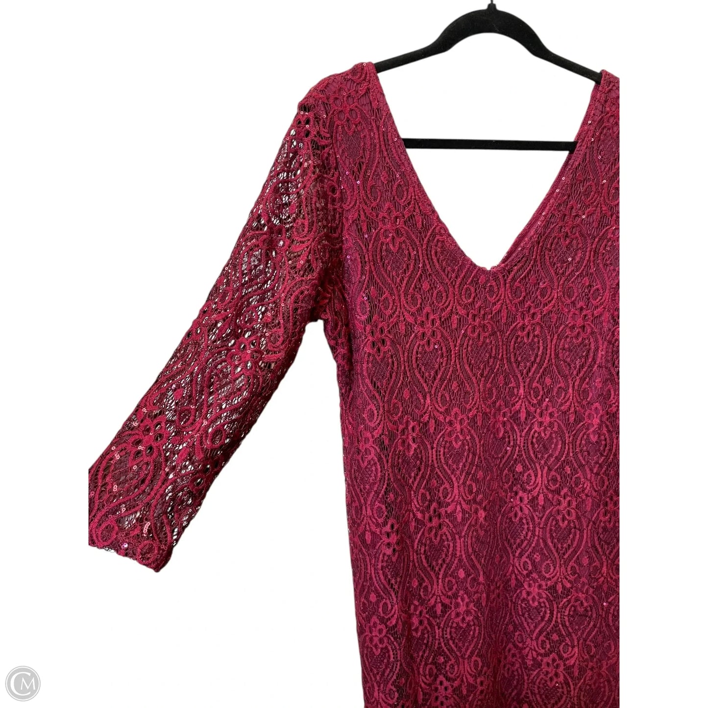 Dress Party Long By Clothes Mentor In Maroon, Size: 16