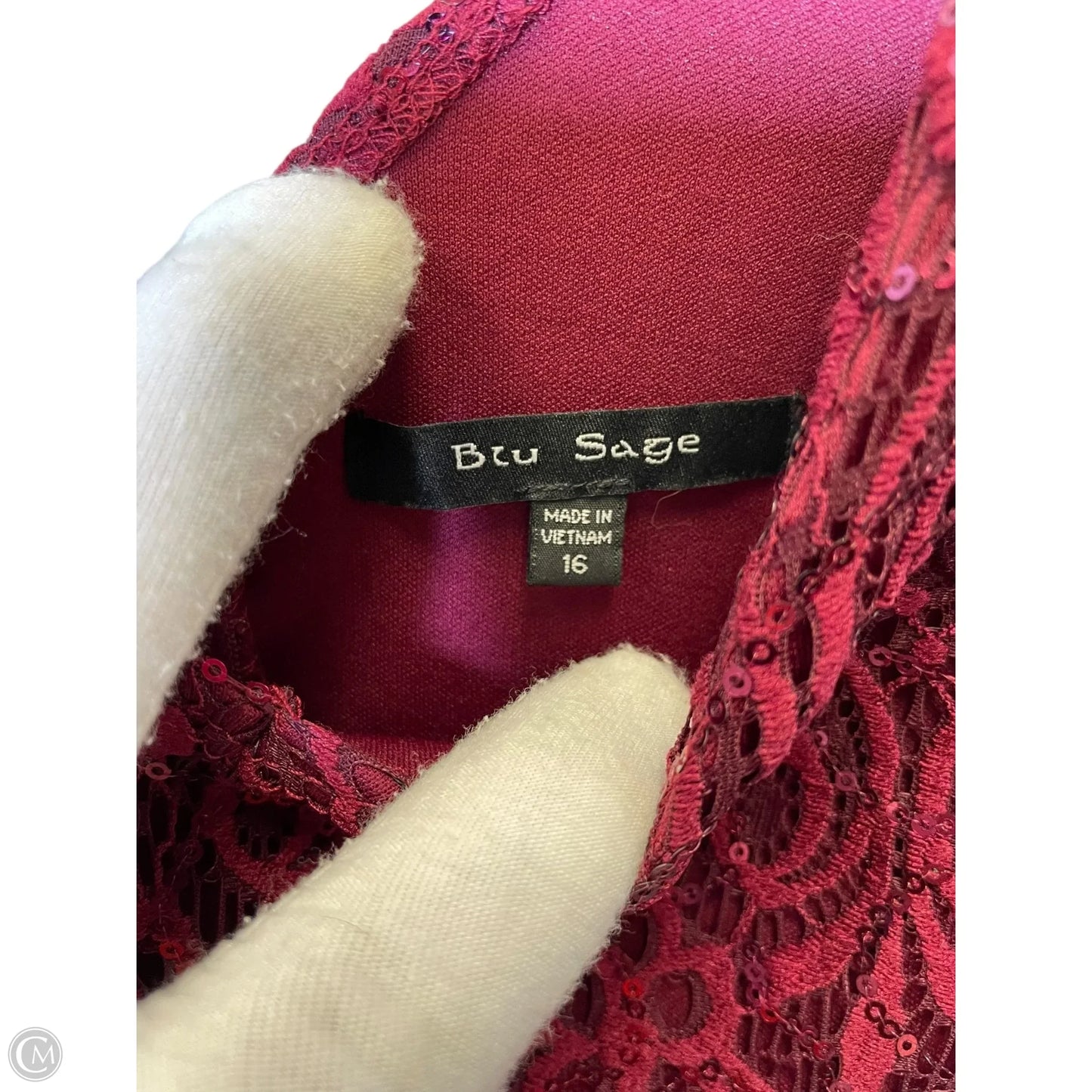 Dress Party Long By Clothes Mentor In Maroon, Size: 16