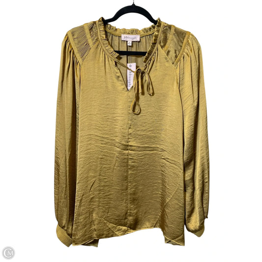 Blouse Long Sleeve By Philosophy In Yellow, Size: Xl