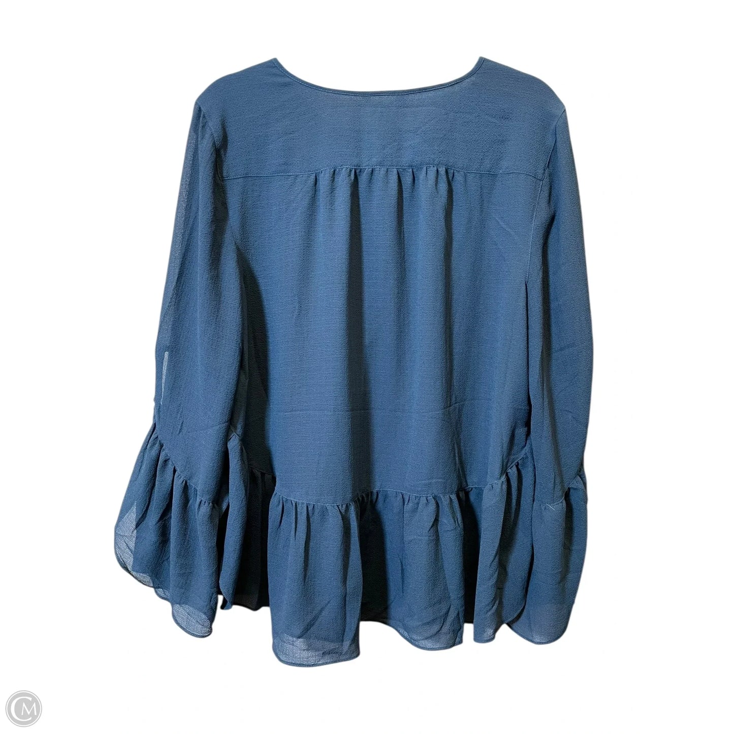 Blouse Long Sleeve By Max Studio In Navy, Size: L
