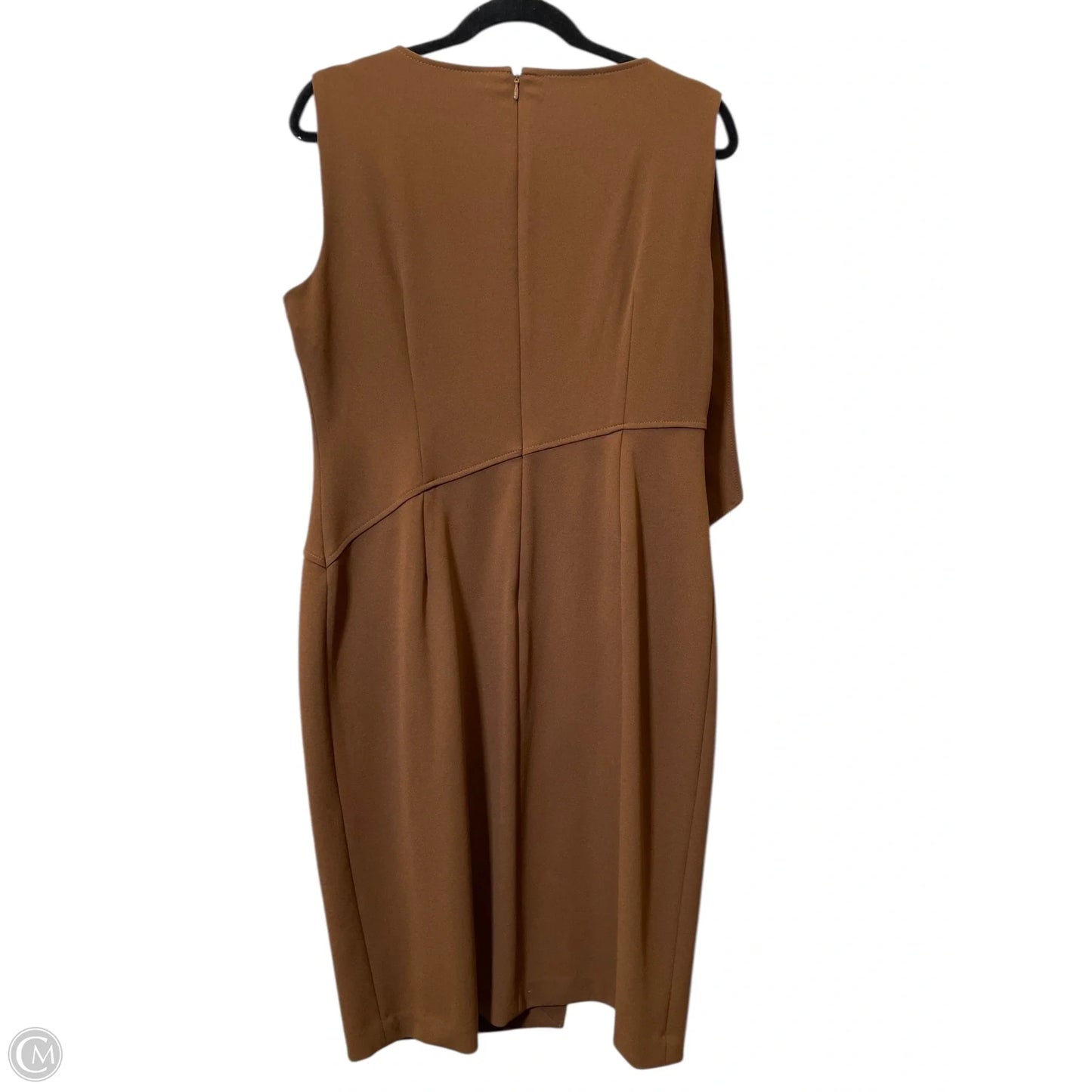 Dress Casual Midi By Calvin Klein In Brown, Size: L