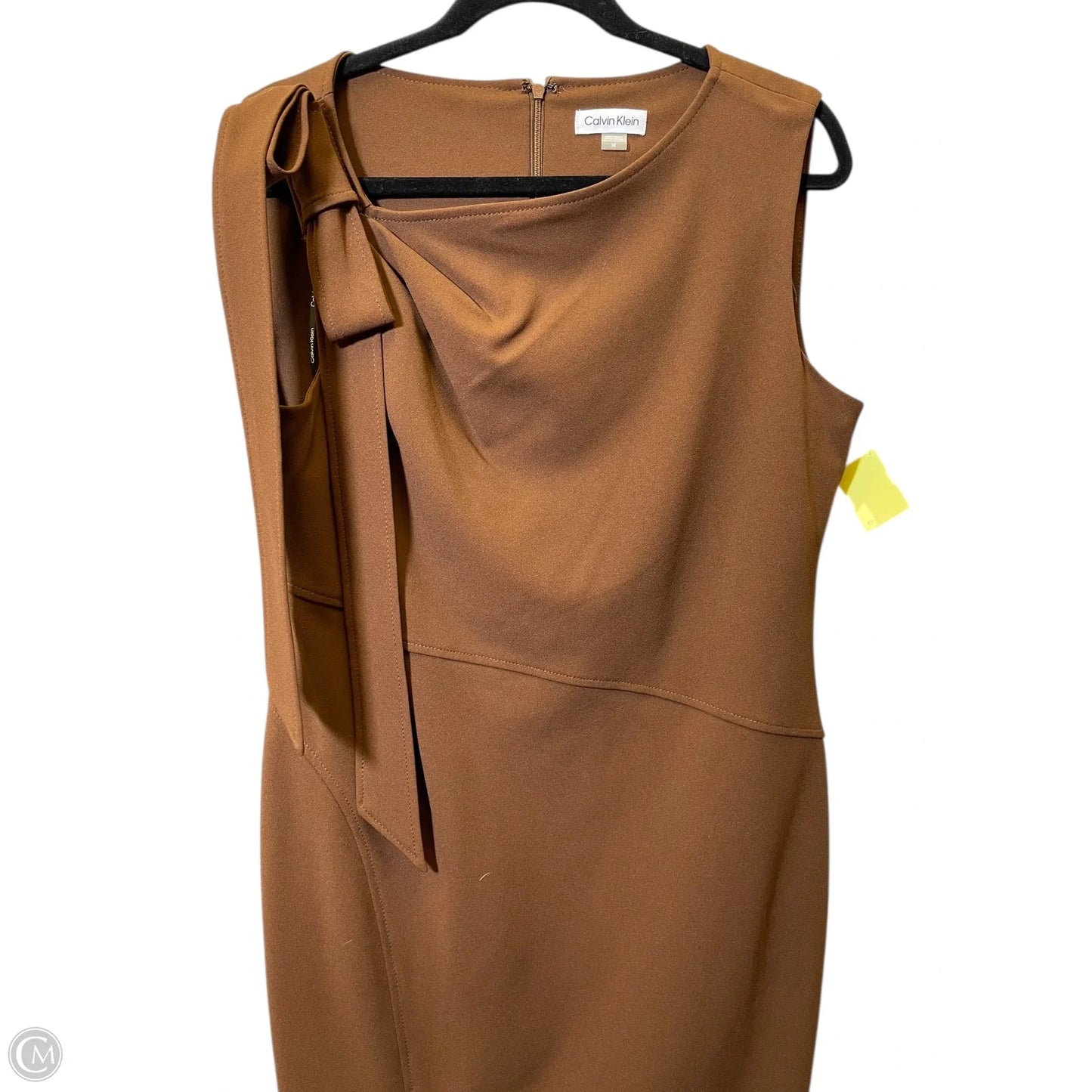 Dress Casual Midi By Calvin Klein In Brown, Size: L
