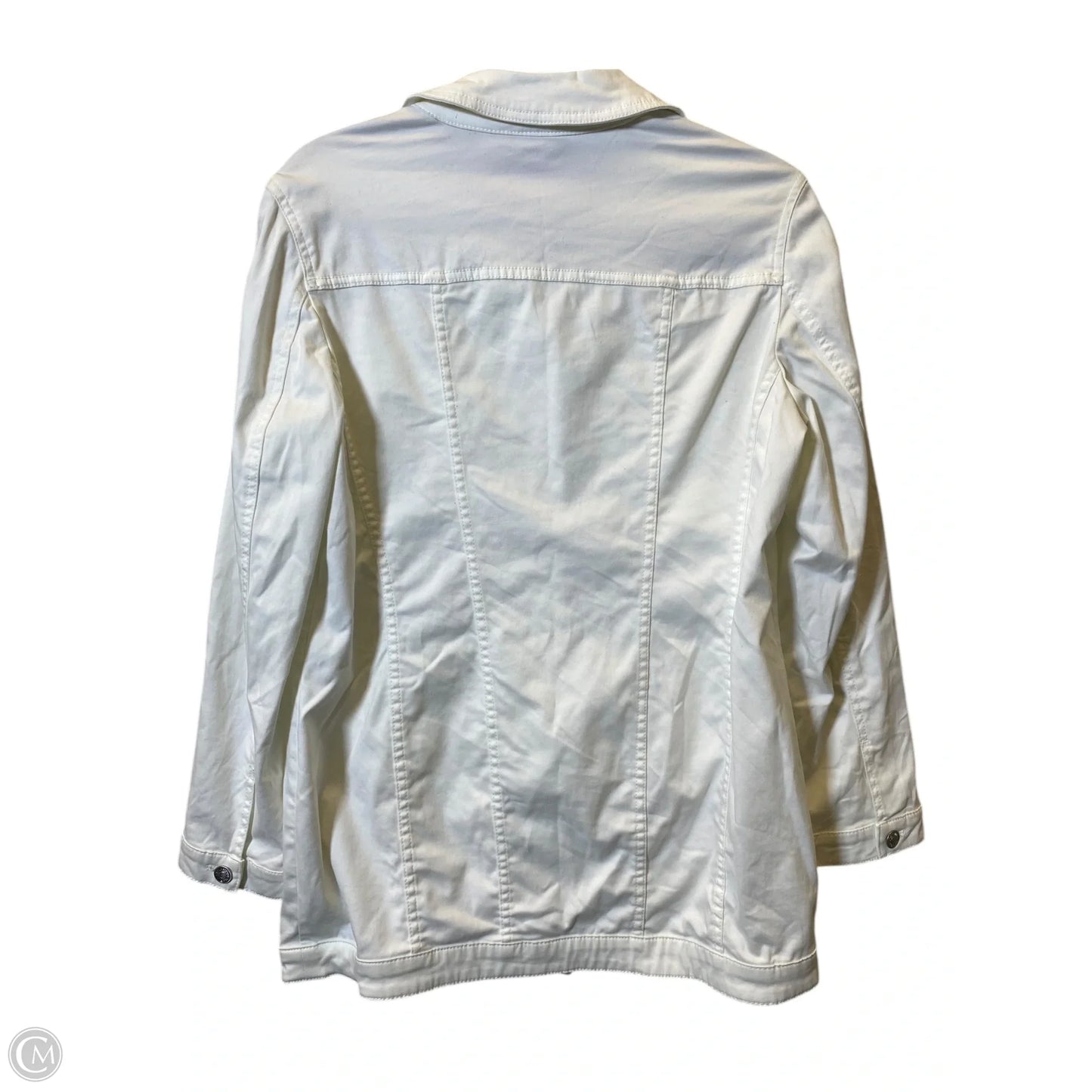 Jacket Denim By Chicos In White, Size: M