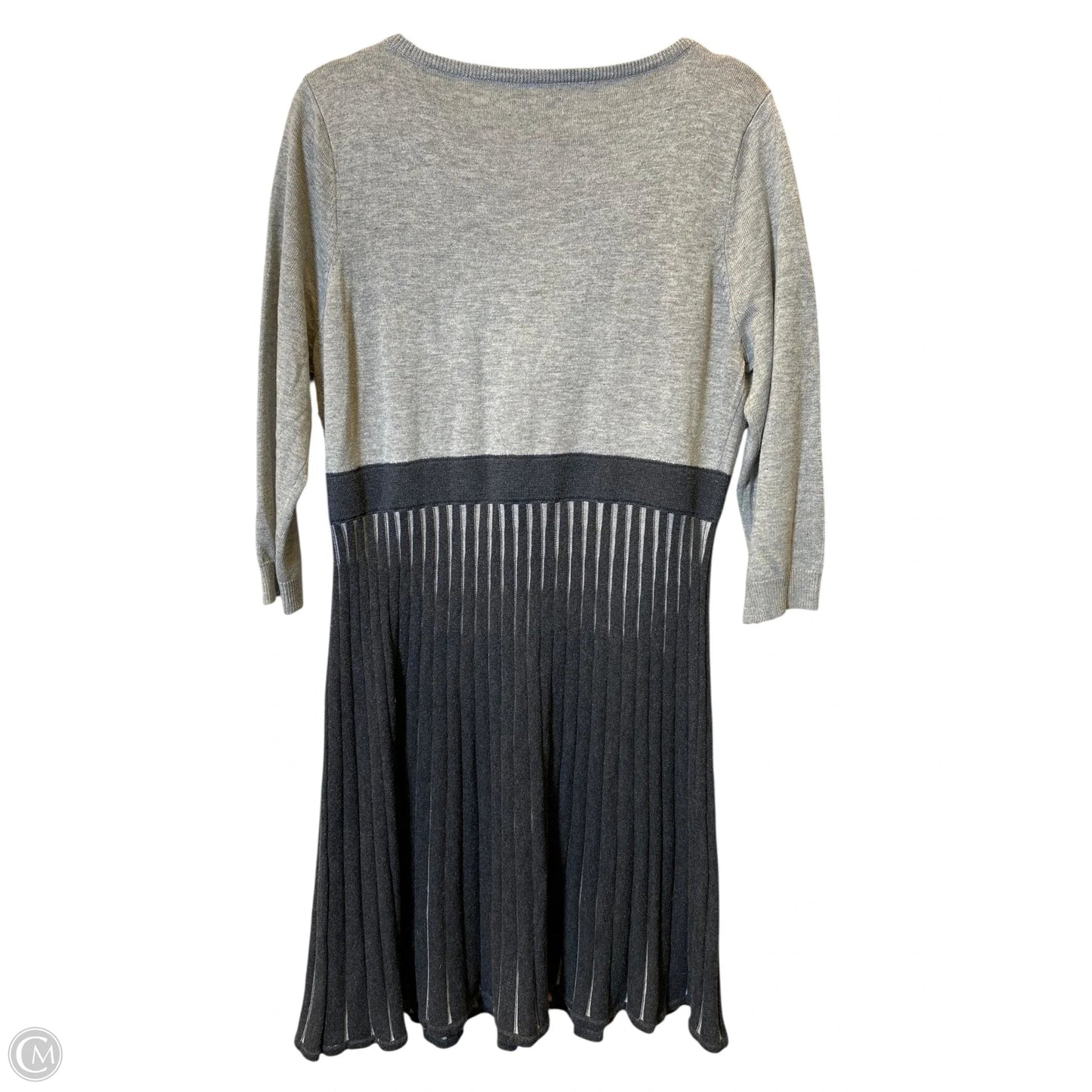 Dress Casual Midi By Calvin Klein In Grey, Size: Xl