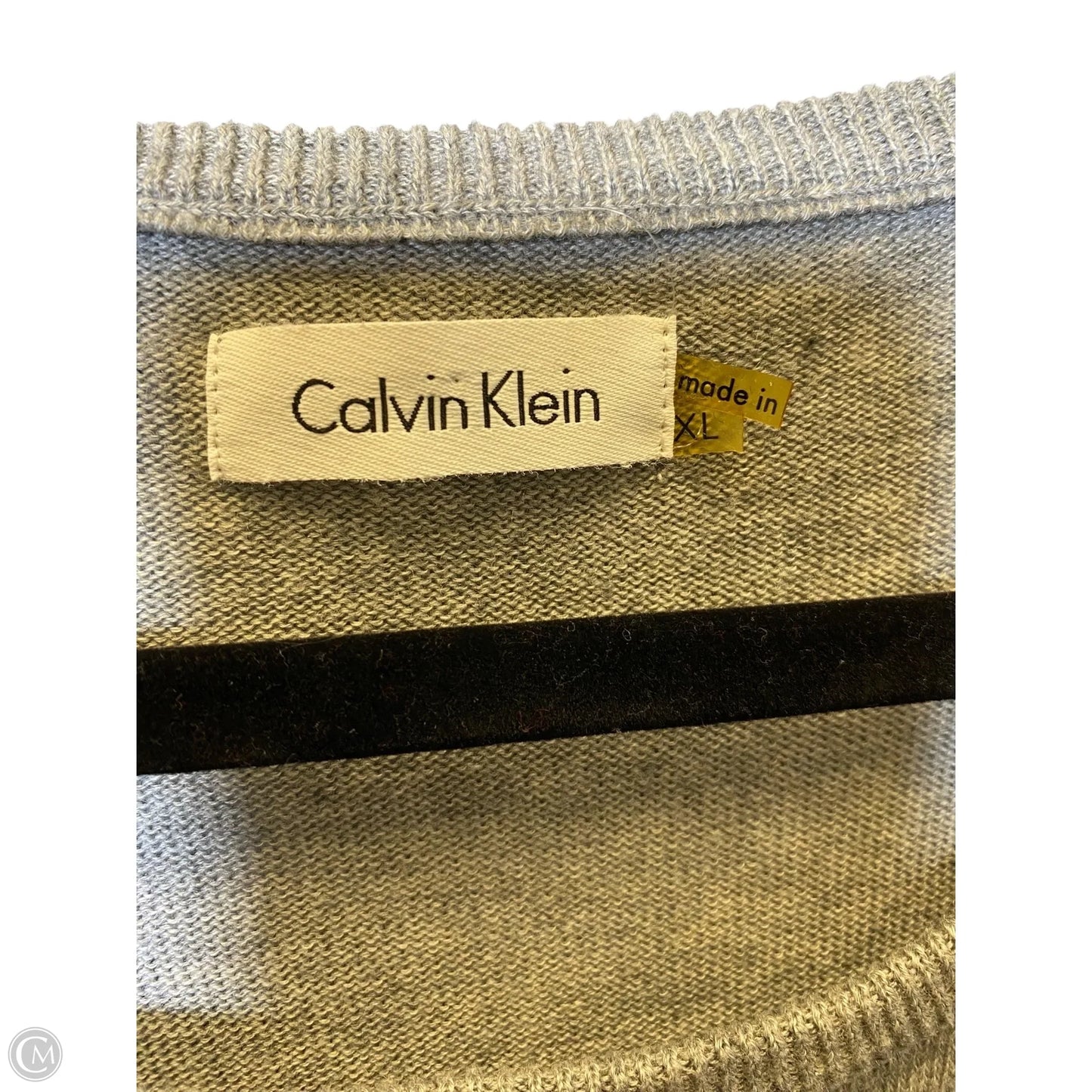 Dress Casual Midi By Calvin Klein In Grey, Size: Xl