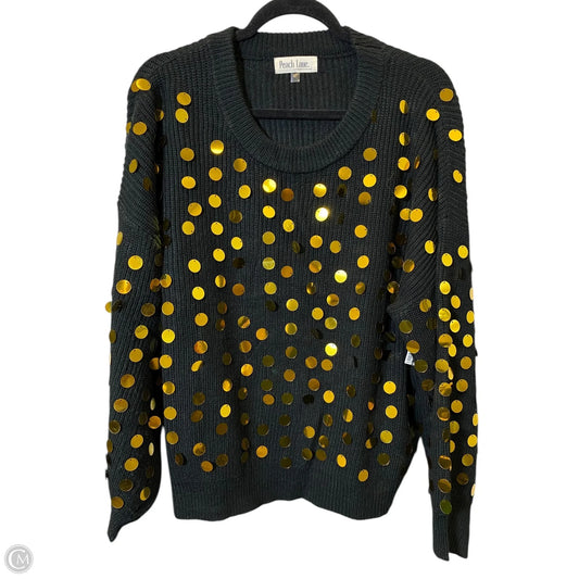 Sweater By Peach Love California In Black & Gold, Size: S
