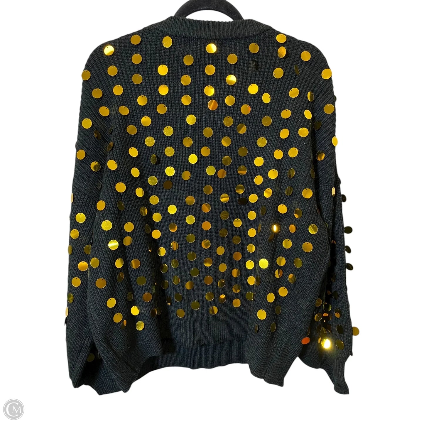 Sweater By Peach Love California In Black & Gold, Size: S