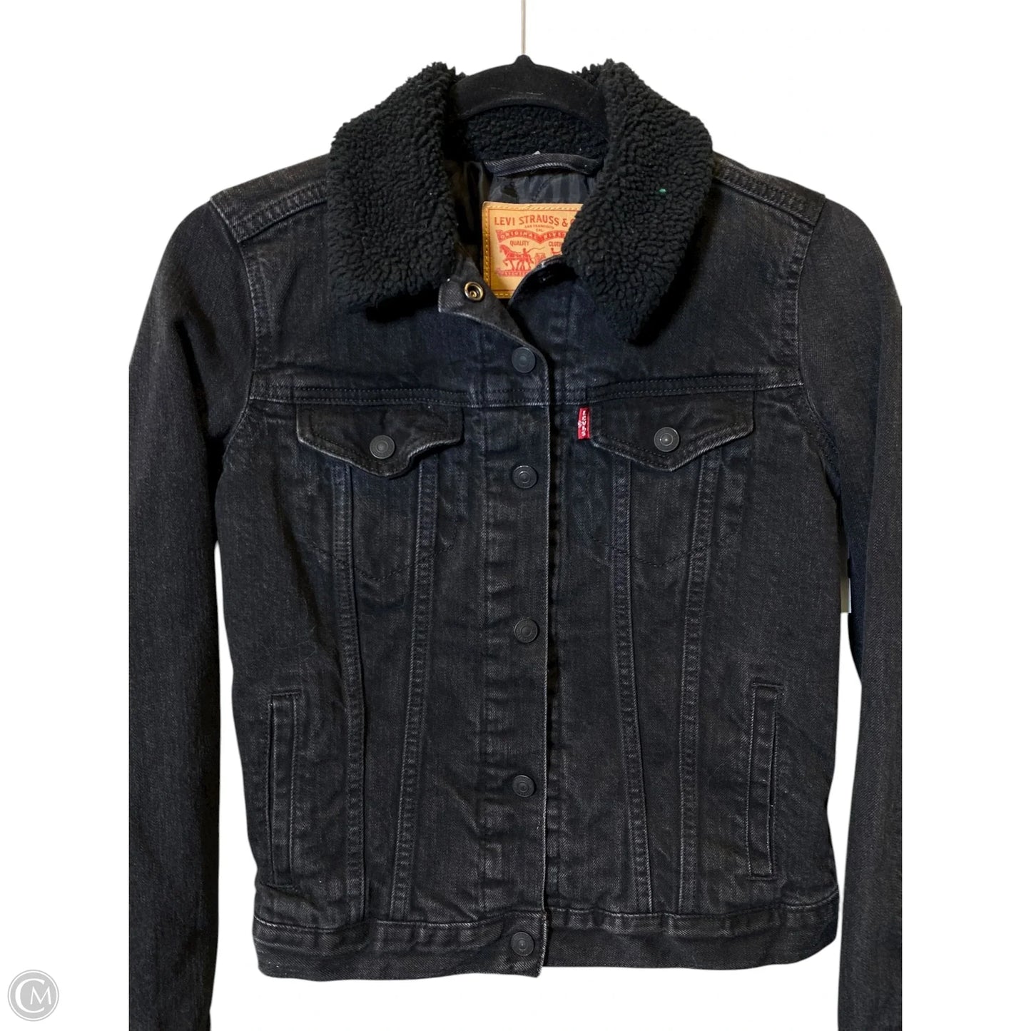 Jacket Denim By Levis In Black, Size: Xs