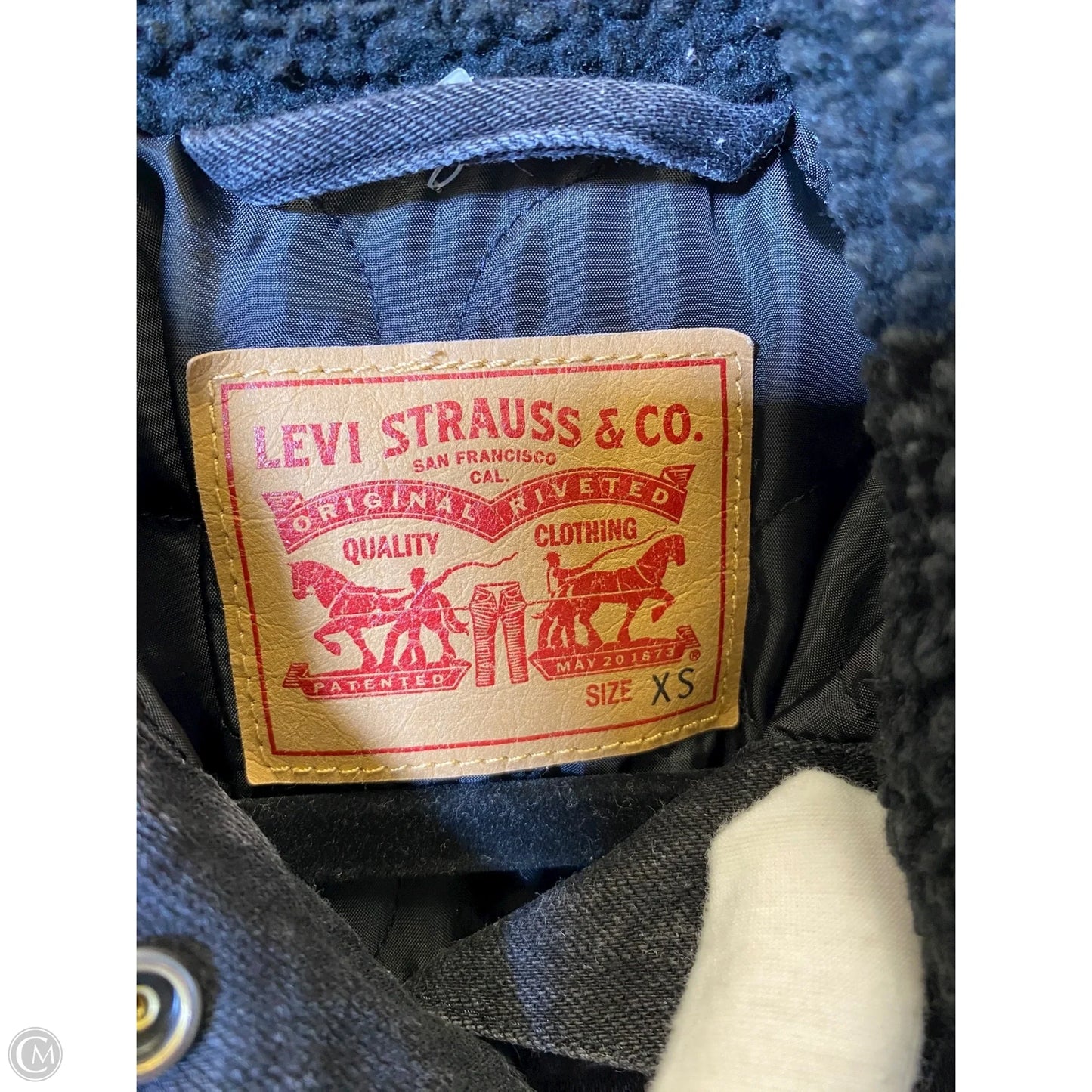 Jacket Denim By Levis In Black, Size: Xs