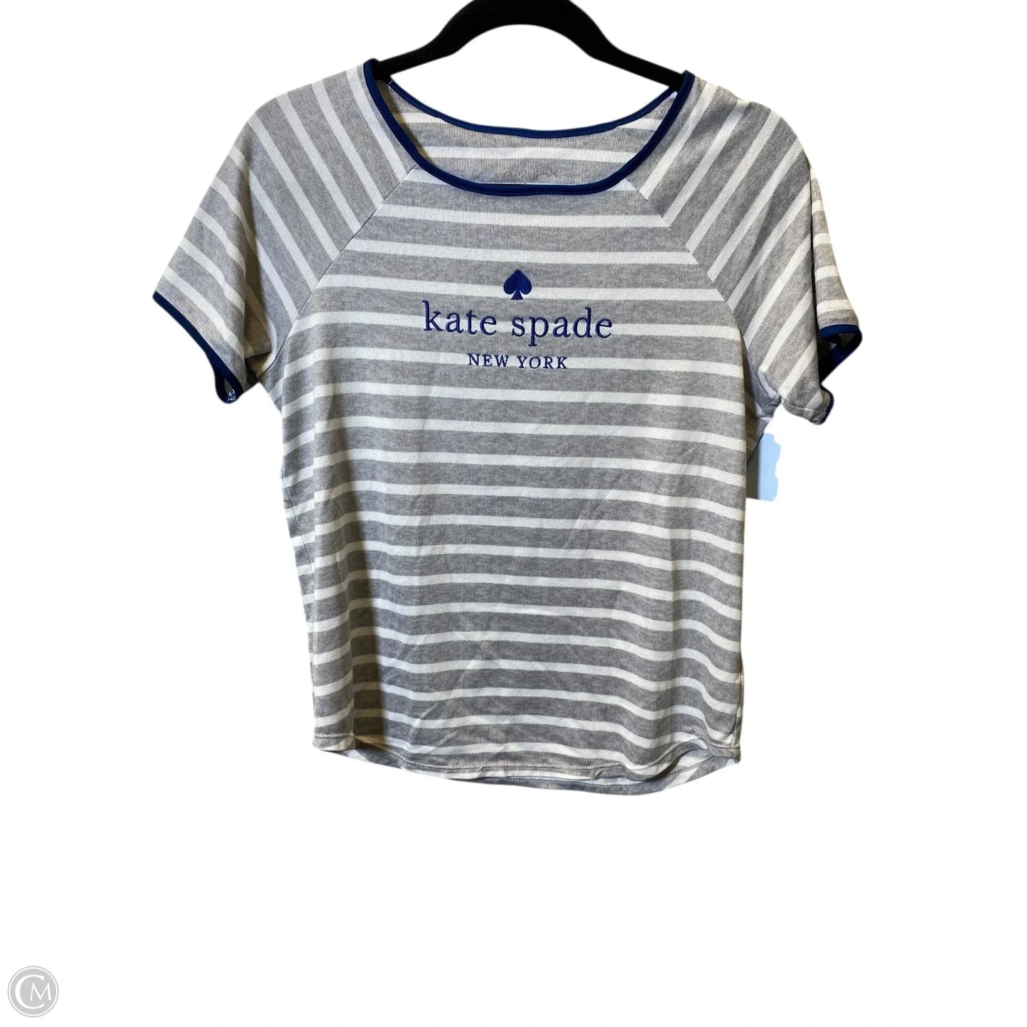 Top Short Sleeve Designer By Kate Spade In Striped Pattern, Size: S