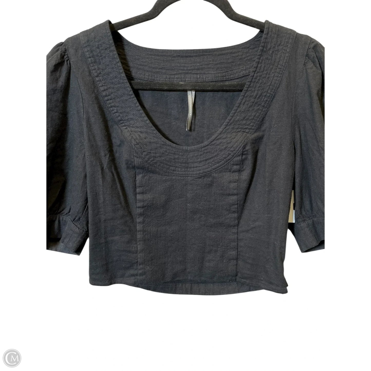 Top Short Sleeve By Anthropologie In Black, Size: S