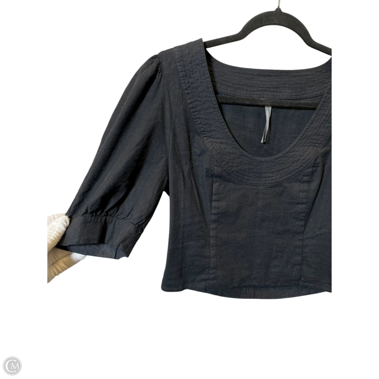 Top Short Sleeve By Anthropologie In Black, Size: S