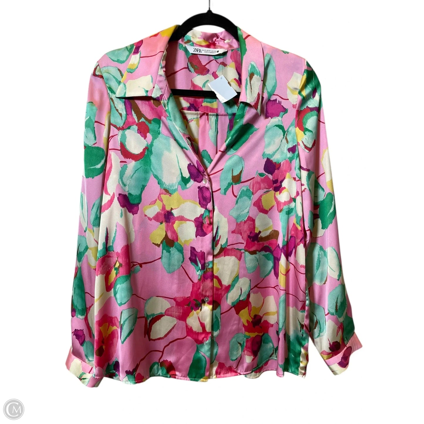 Top Long Sleeve By Zara In Multi-colored, Size: M