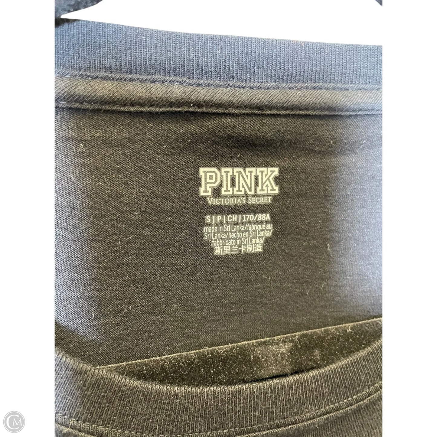 Top Short Sleeve By Pink In Black, Size: S