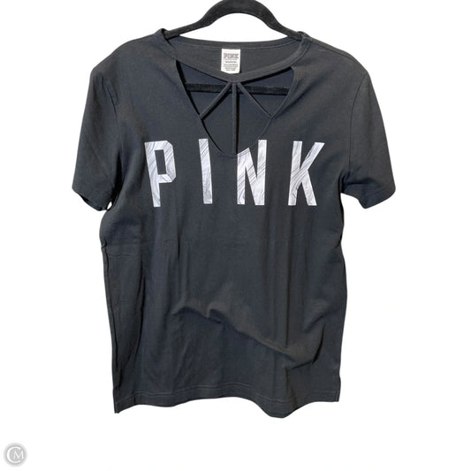 Top Short Sleeve By Pink In Black, Size: S