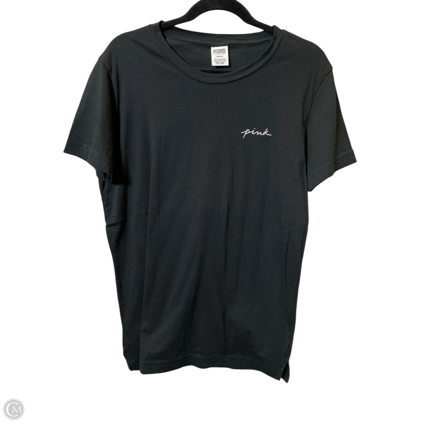 Top Short Sleeve By Pink In Black, Size: M