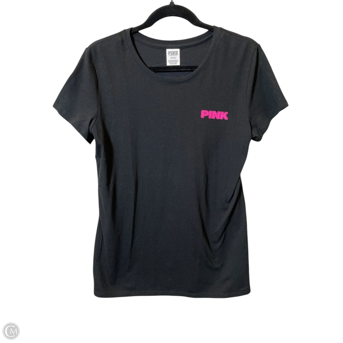 Top Short Sleeve By Pink In Black & Pink, Size: M