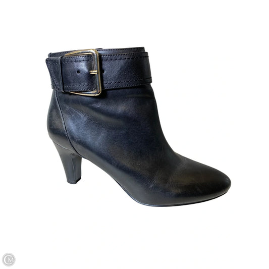 Boots Ankle Heels By Bandolino In Black & Silver, Size: 8.5