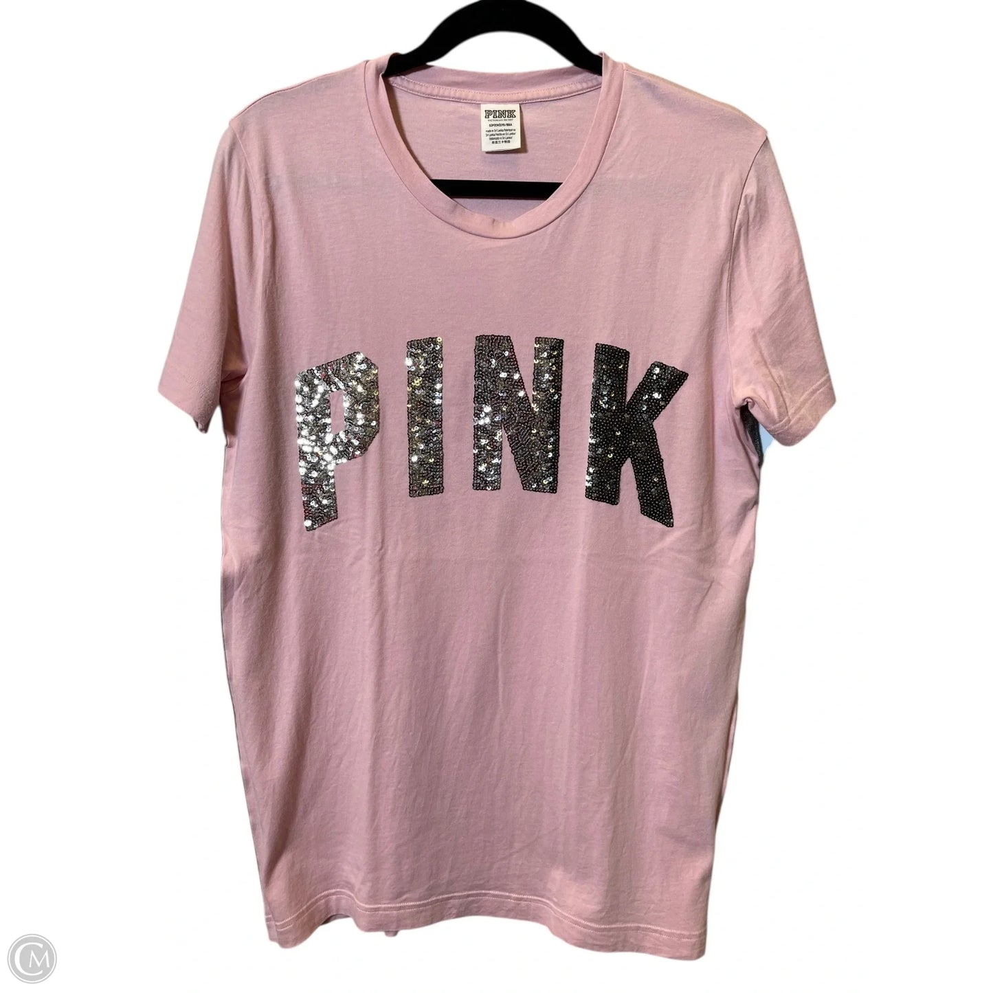 Top Short Sleeve By Pink In Pink & Silver, Size: S