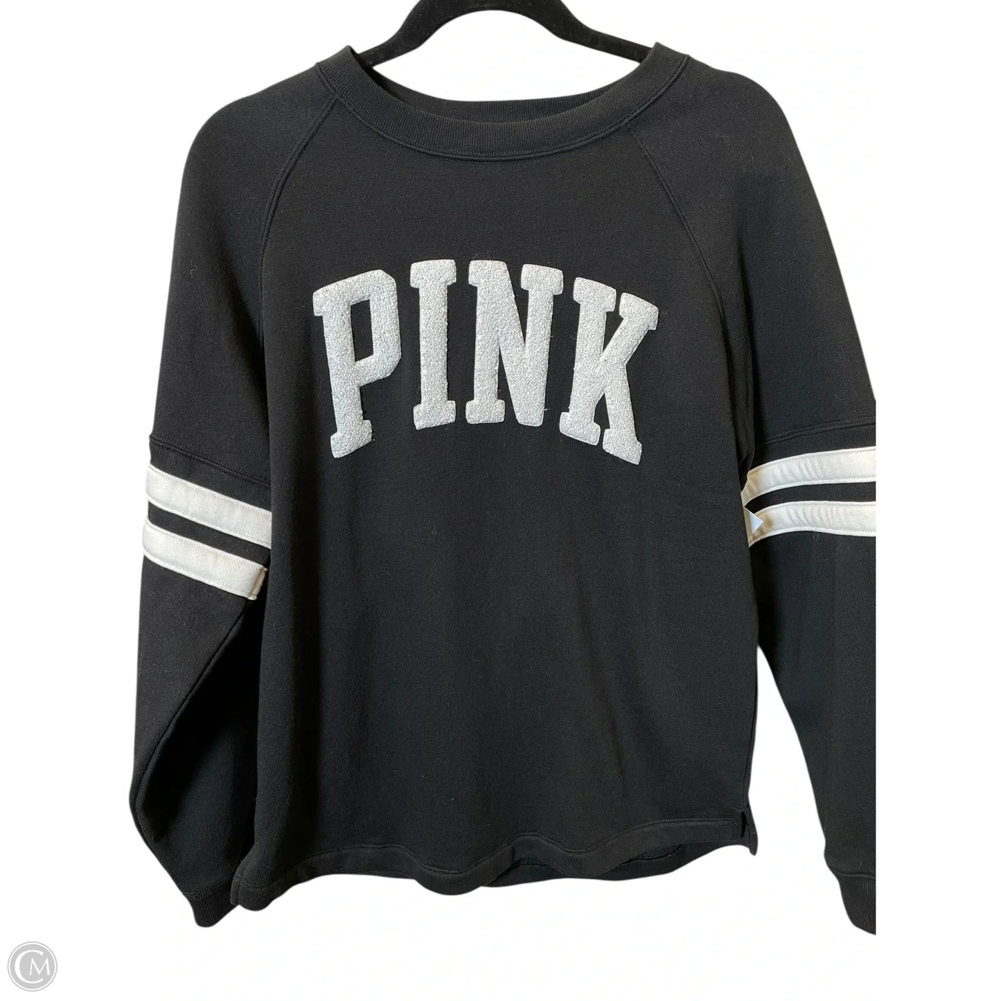Sweatshirt Crewneck By Pink In Black & White, Size: S