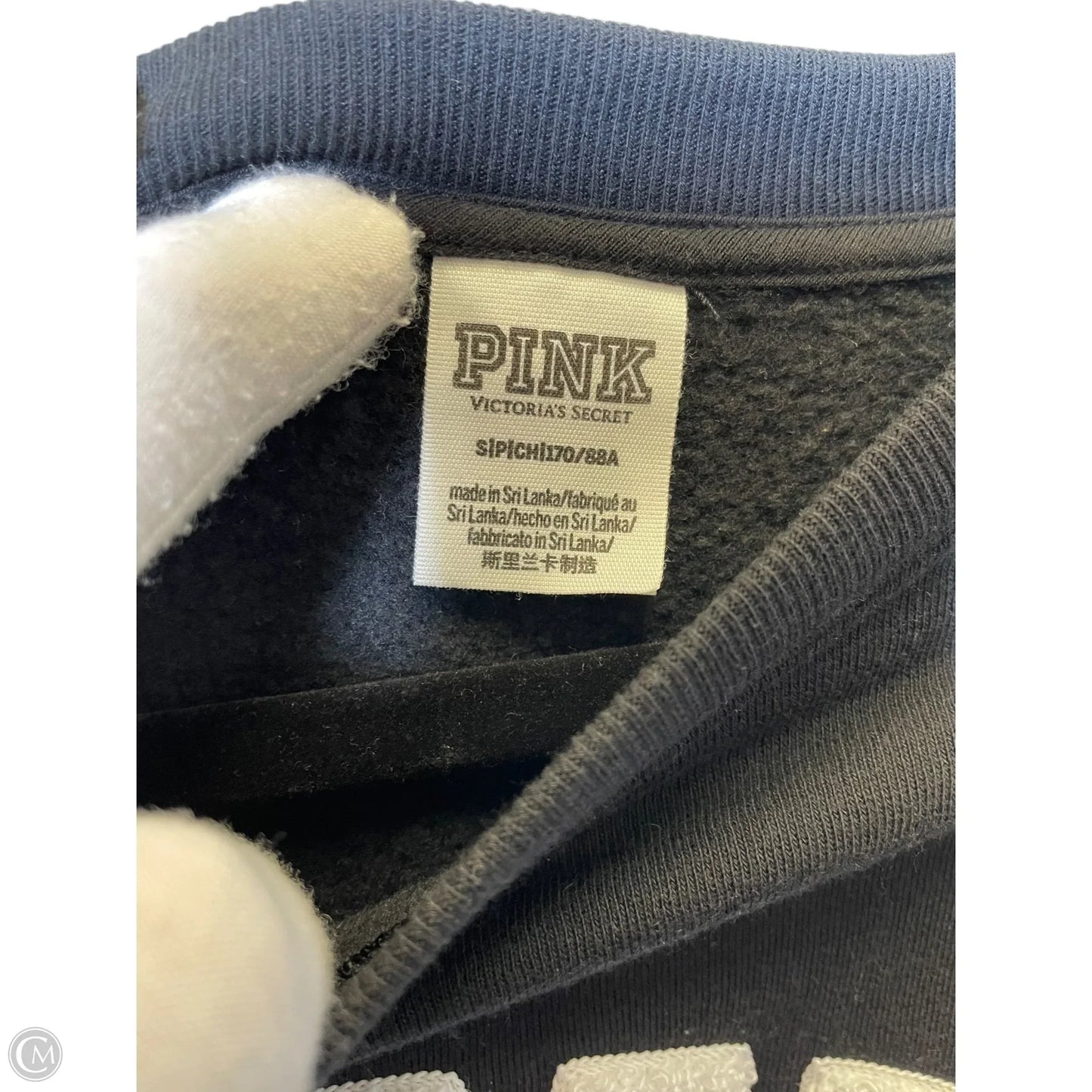 Sweatshirt Crewneck By Pink In Black & White, Size: S