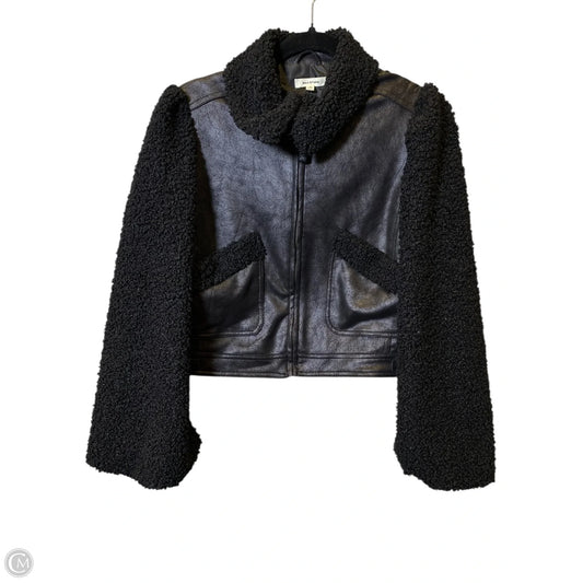 Jacket Faux Fur & Sherpa By Max Studio In Black, Size: M