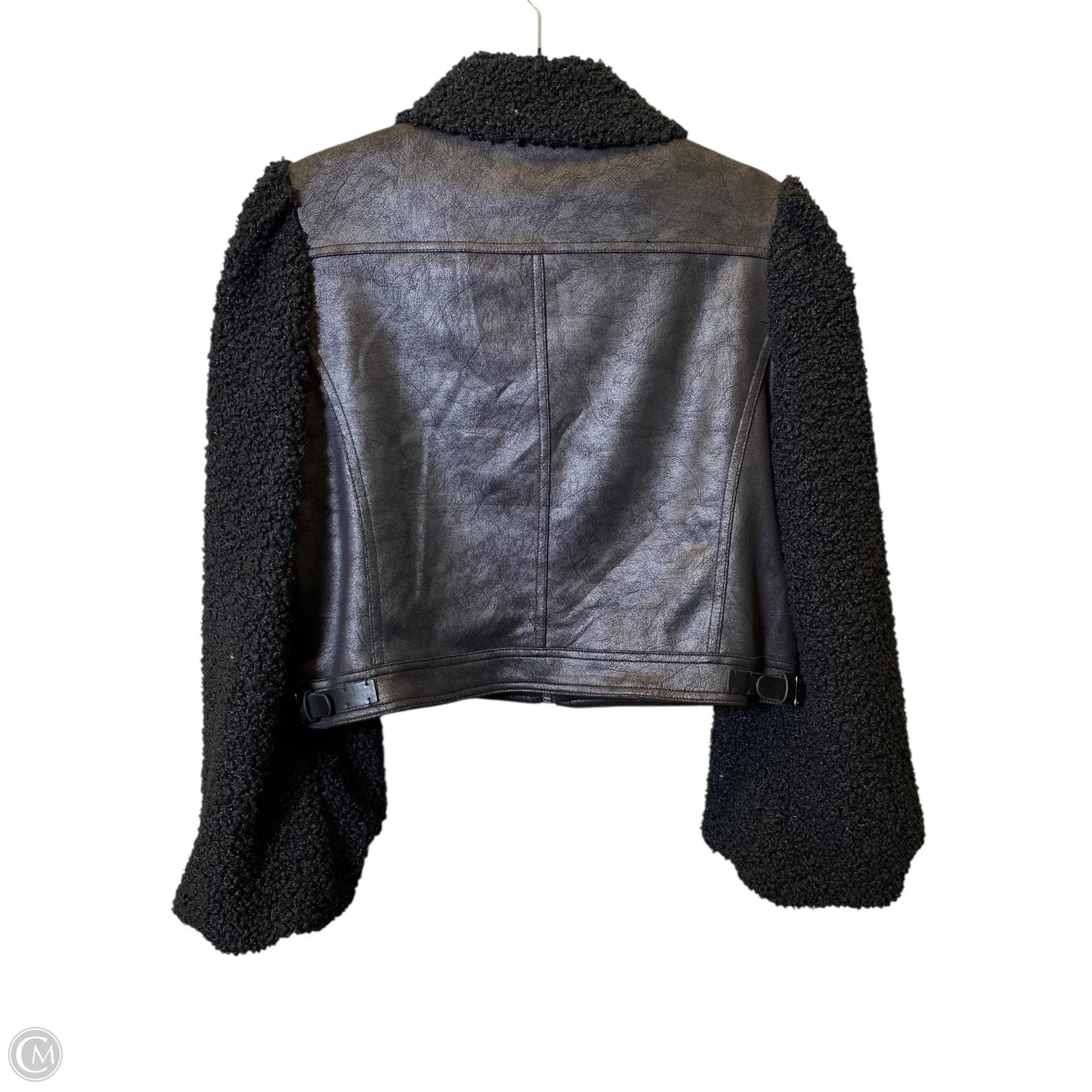 Jacket Faux Fur & Sherpa By Max Studio In Black, Size: M