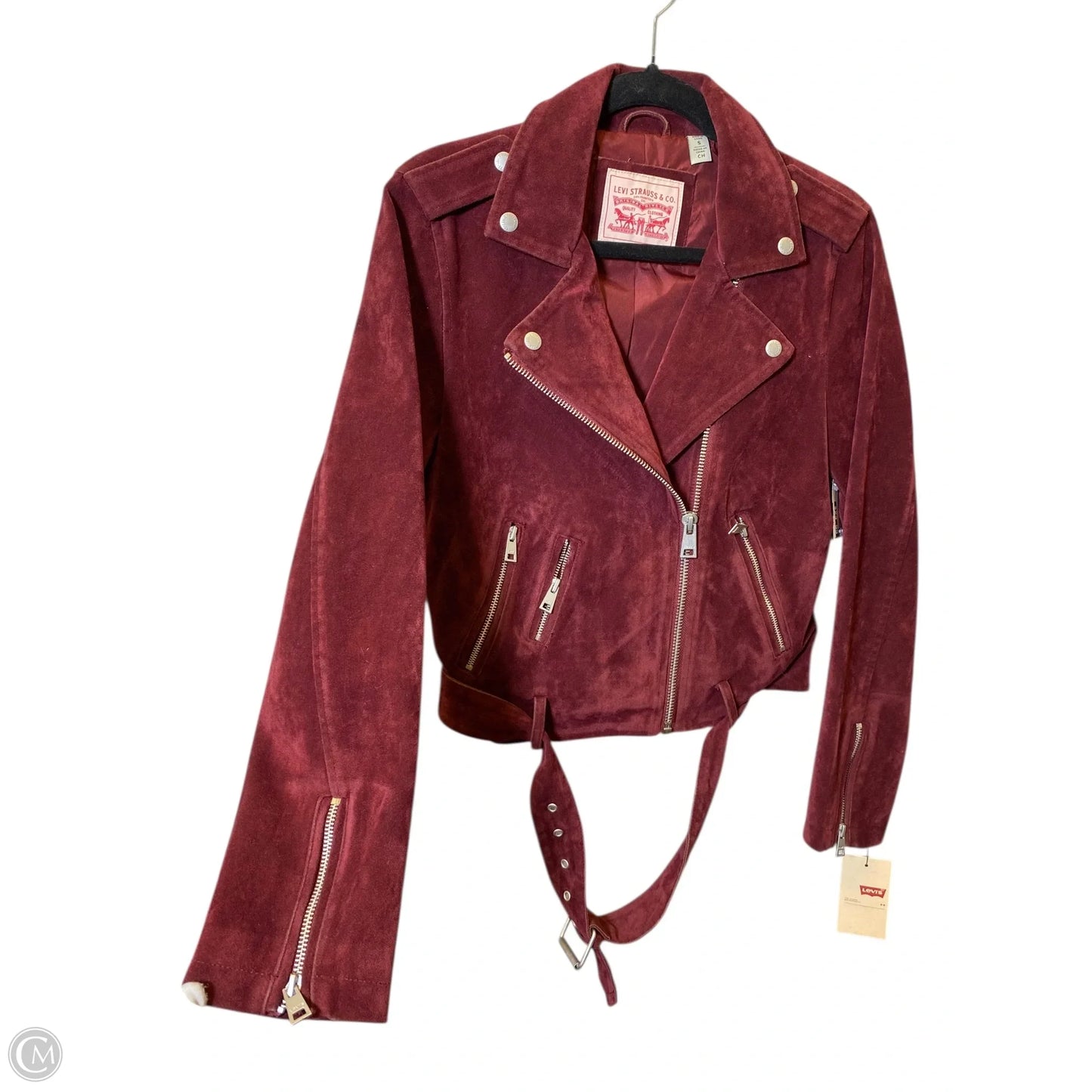 Jacket Moto By Levis In Maroon, Size: S
