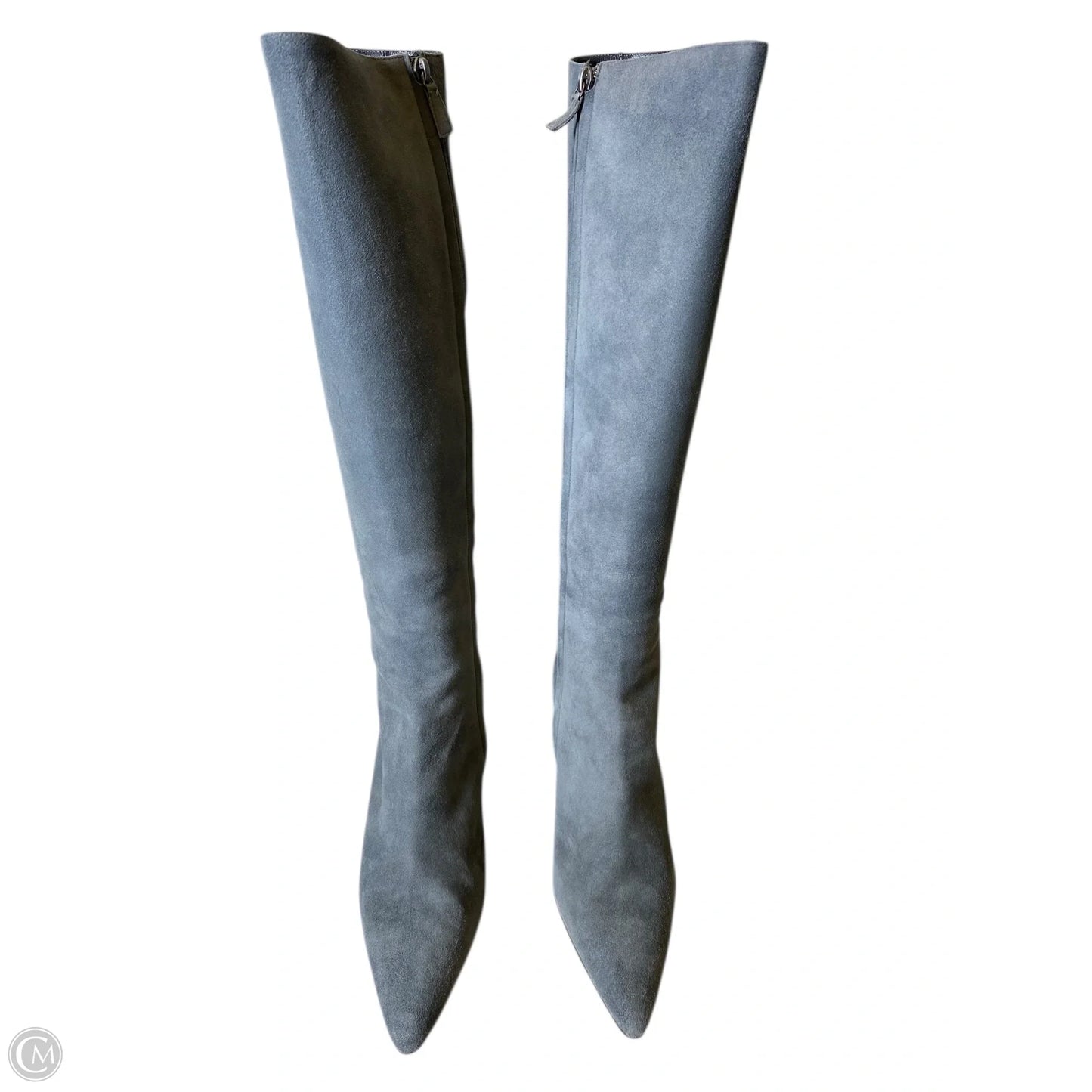 Boots Knee Heels By Ralph Lauren In Grey, Size: 9.5