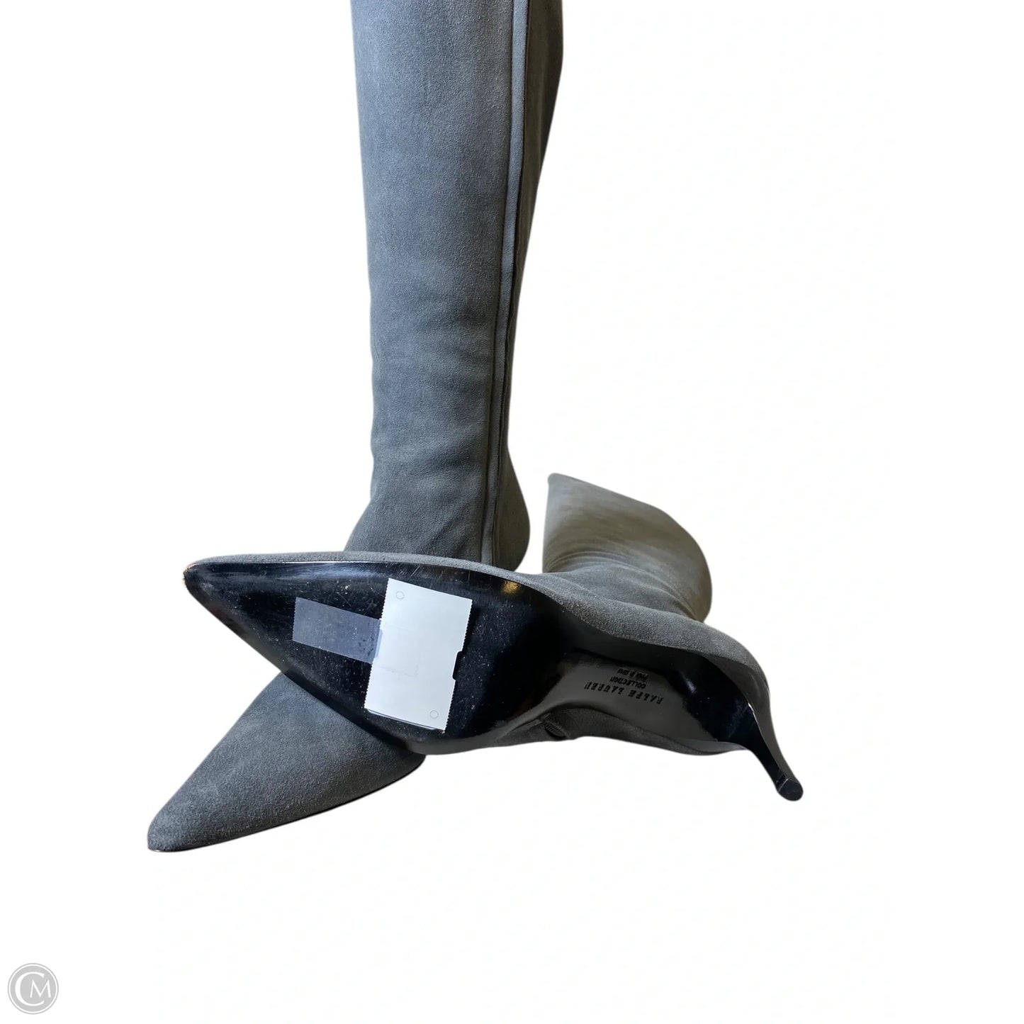 Boots Knee Heels By Ralph Lauren In Grey, Size: 9.5