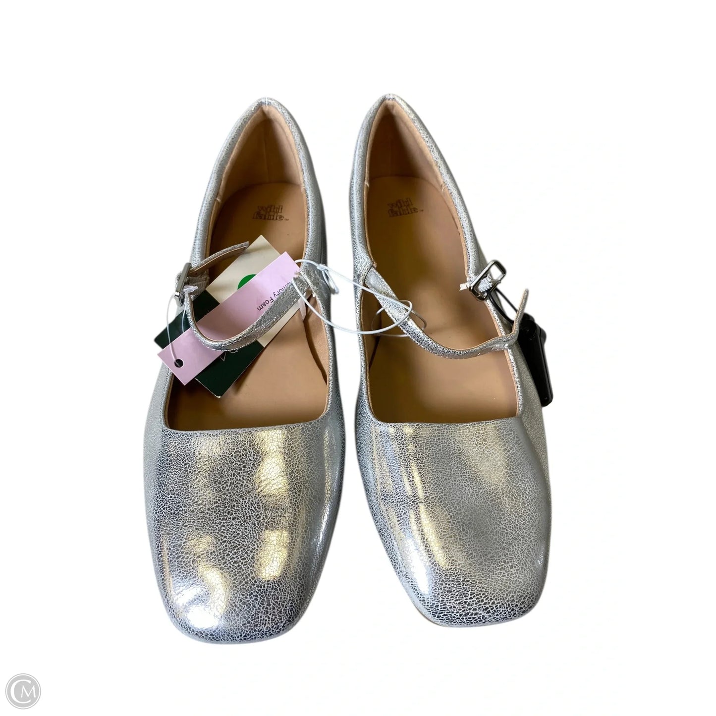 Shoes Flats By Wild Fable In Silver, Size: 10