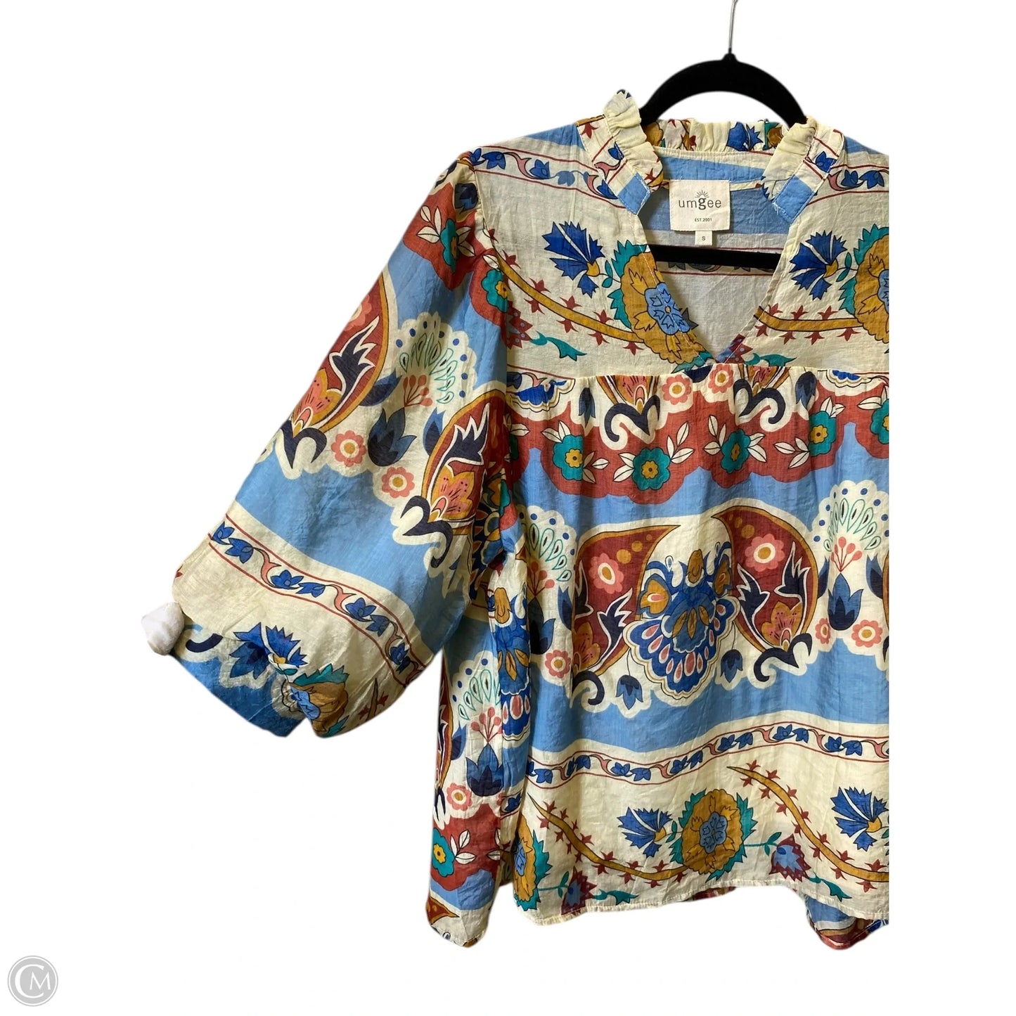 Top 3/4 Sleeve By Umgee In Multi-colored, Size: S