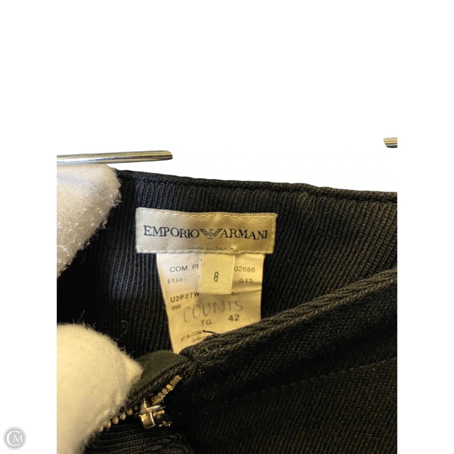 Pants Designer By Emporio Armani In Black, Size: 8