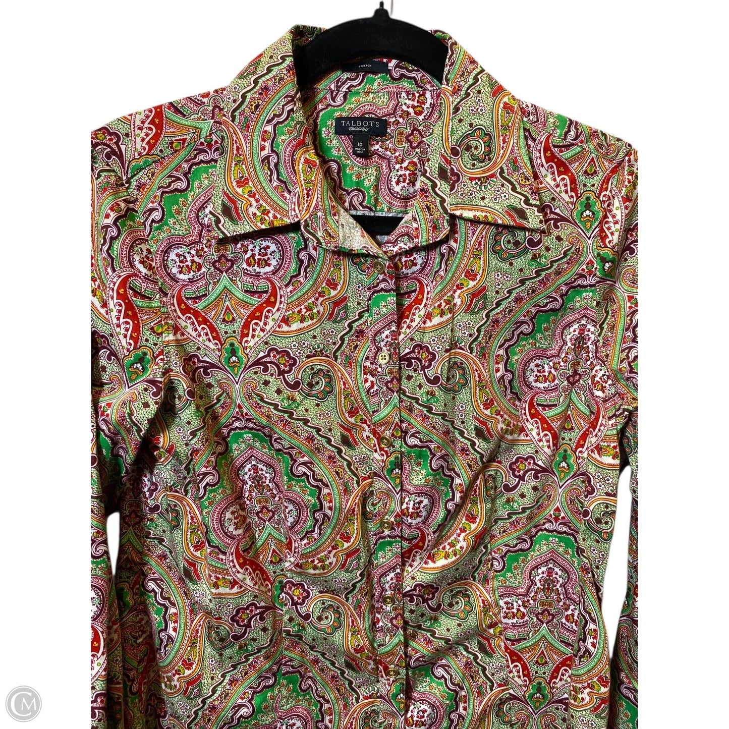 Top Long Sleeve By Talbots In Multi-colored, Size: 10