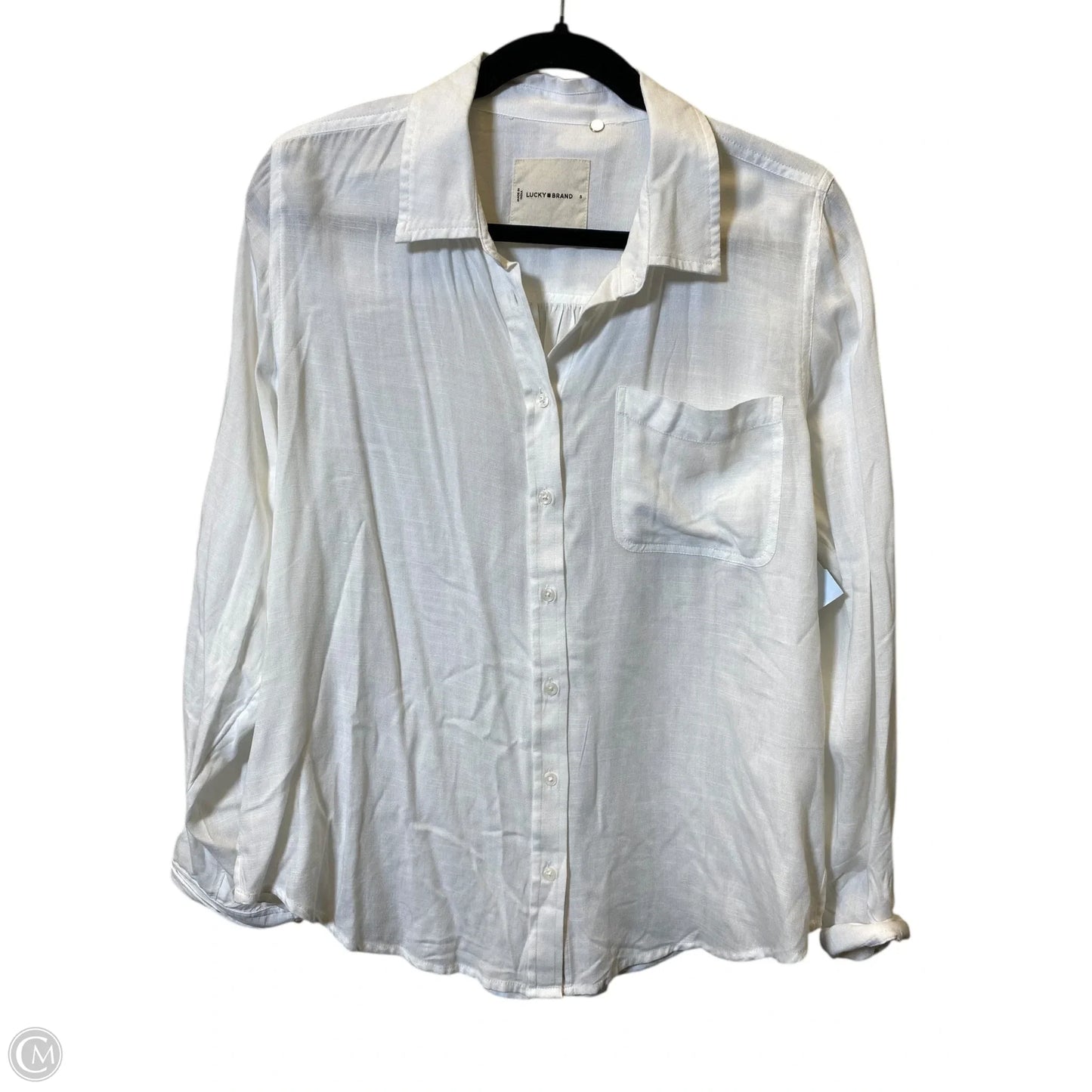 Top Long Sleeve By Lucky Brand In White, Size: S